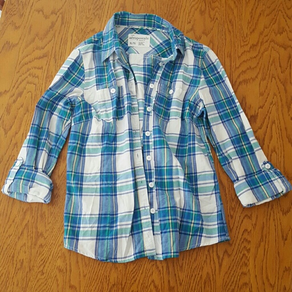 Aeropostale Women's Plaid Checkered Pocket Shirt