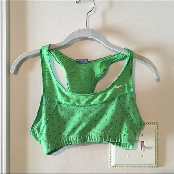 Nike polka dot green sports bra