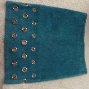 Suade mini with metal ring/holes by Cache.