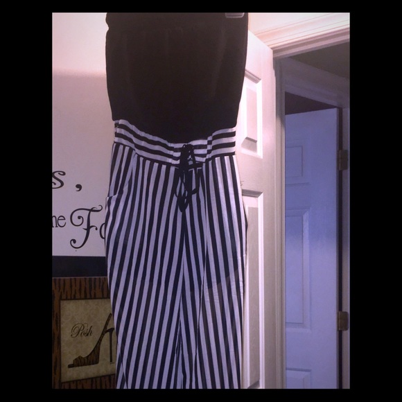 striped drawstring jumpsuit - Picture 1 of 3