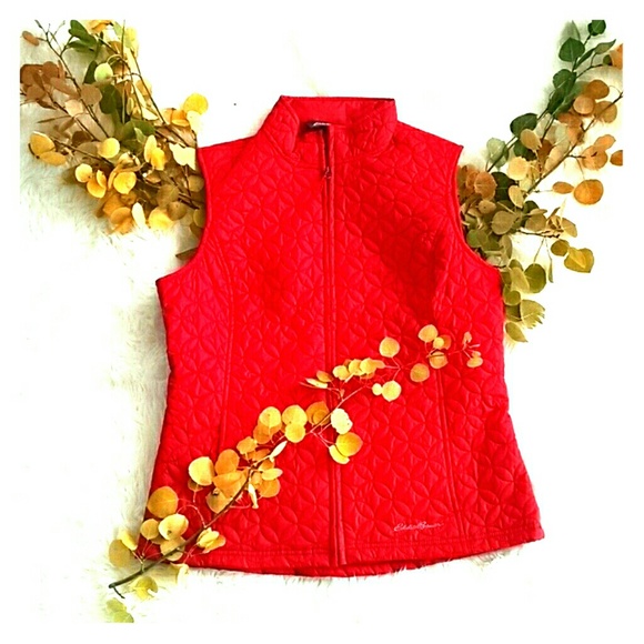 Eddie Bauer Jackets & Blazers - Eddie Bauer Red Quilted Vest M