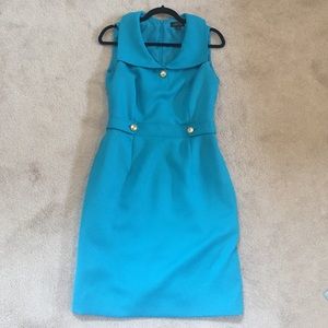 Tahari Turquoise Sleeveless Sheath Dress