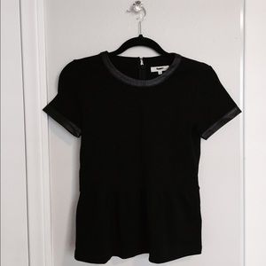 MADEWELL peplum w/ leather trim