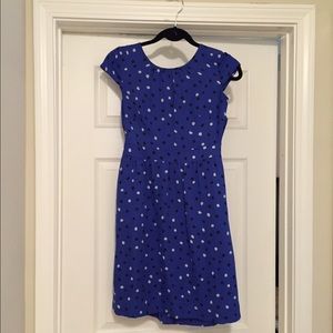 J. Crew Royal Blue Polka Dotted Dress