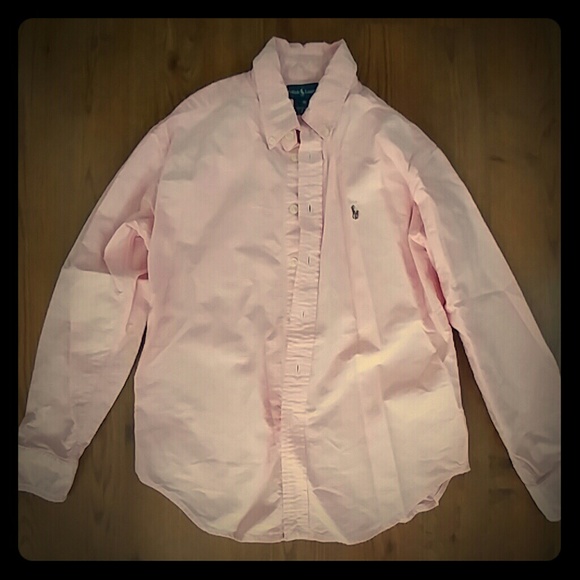 Ralph Lauren Boys' pink oxford long sleeve shirt