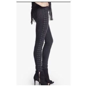 Lace up Jean leggings