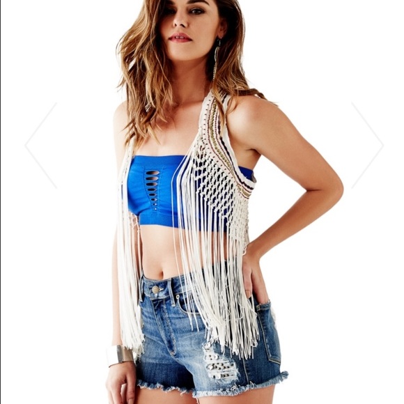 Guess fringe vest