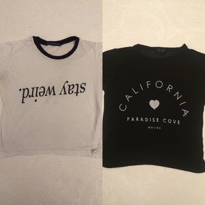 2 BRANDY MELVILLE GRAPHIC T SHIRTS
