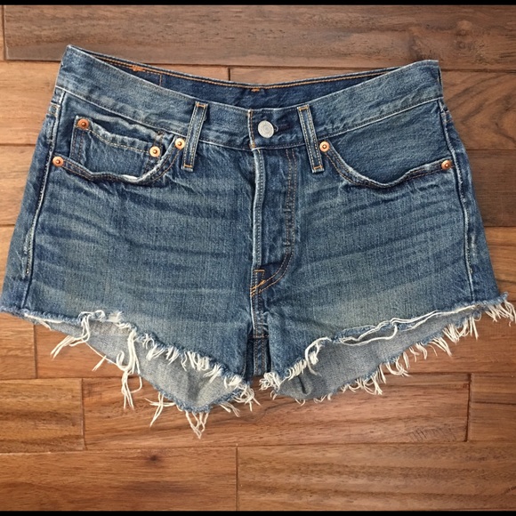 Levis button fly jean shorts