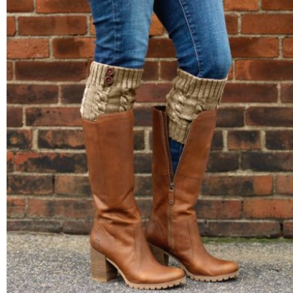 Chunky knit boot cuffs