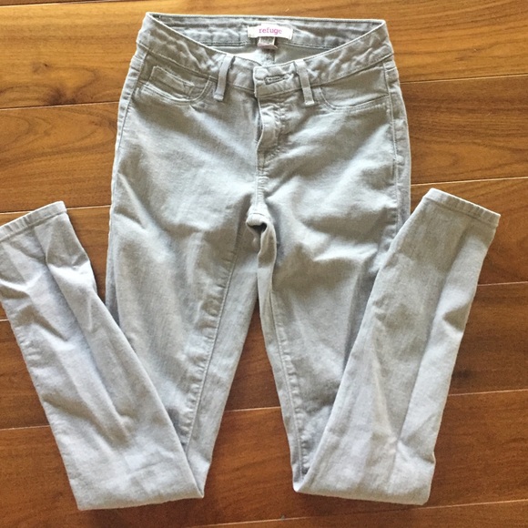 Light grey skinny jeans. Refuge brand