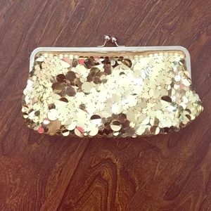 Gold Sequin Clutch Purse