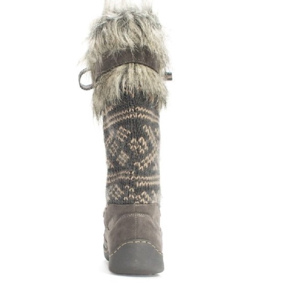 MUK LUKS❄️Brand New Tall Knit Gray/ Taupe Boots - Picture 2 of 4