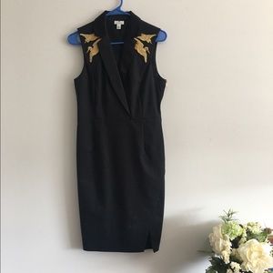 Altuzarra for Target LBD, embroidered cranes, sz 6