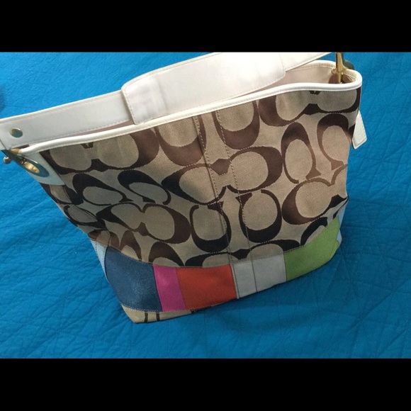 Coach multicolor stripe bag