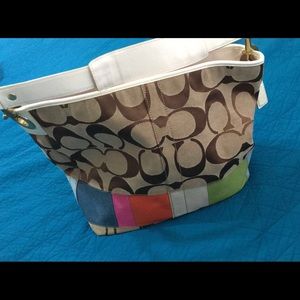 Coach multicolor stripe bag