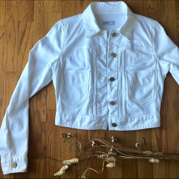 Gap white denim jacket