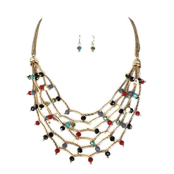 Classic Paper Doll Jewelry - 💥SALE💥Multi Color Beaded Necklace & Earrings