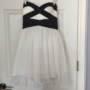 White and black strapless dress! Worn once