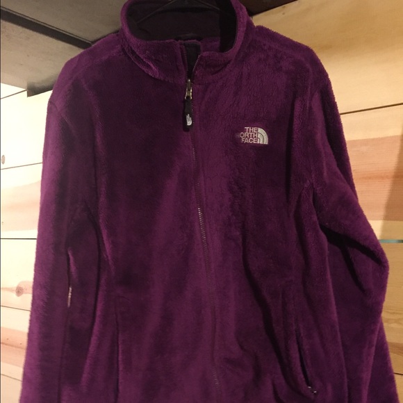 Fuzzy purple North Face jacket