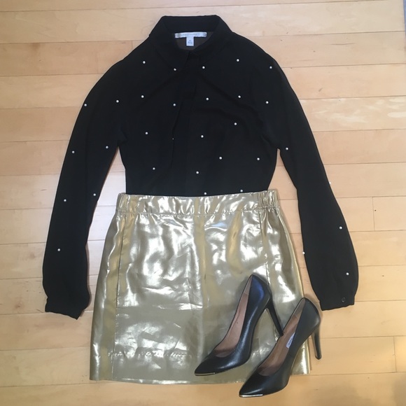 J. Crew Dresses & Skirts - J. Crew Gold Metallic Habutai Mini