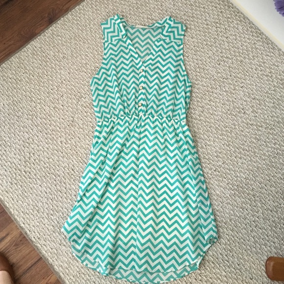 Teal Chevron Dress