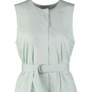 Sleeveless belted shirt dress