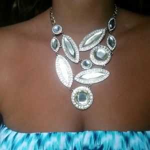 BEBE gold tone large statement necklace