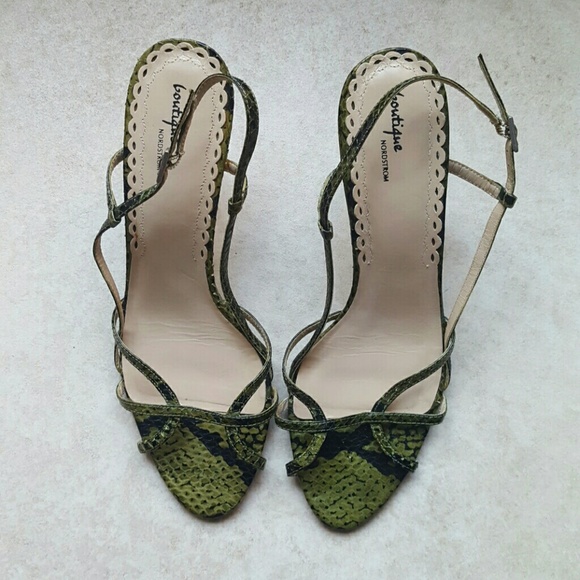 Nine West Shoes - ❌SOLD❌: NWOT Green Snakeskin Strappy Heels