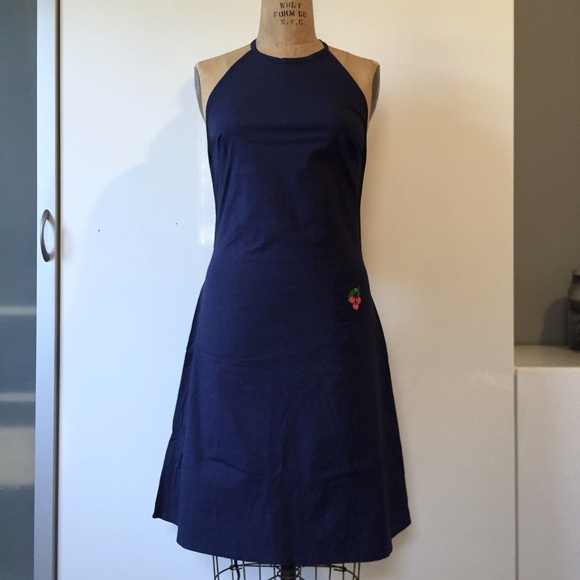 Delia*s Navy Stretch Cotton Halter Dress