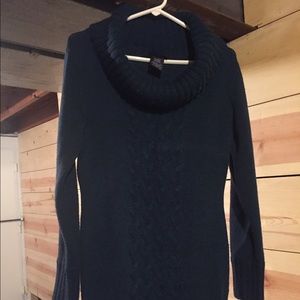 Blue sweater dress