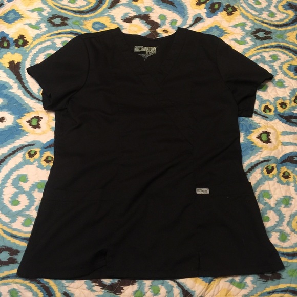 Black Grey's Anatomy Scrub Top