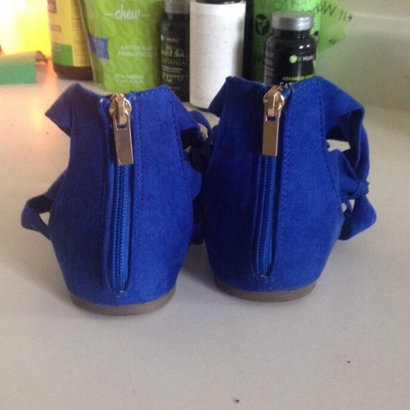 Blue strappy sandals