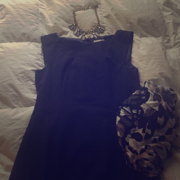 Hnm Navy Fitted Dress