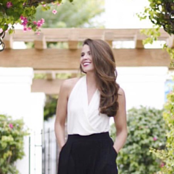 Ivory halter neck bodysuit from Express