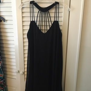 Express black Strappy back trapeze dress