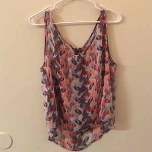 Pink and Purple Feather Crop Top
