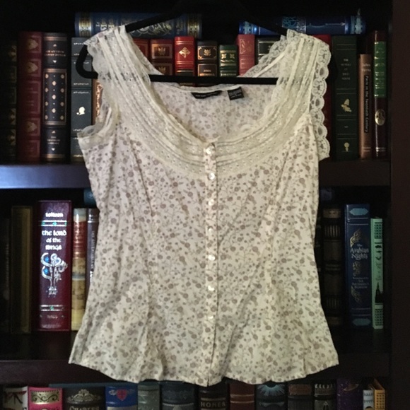 Floral New York and Company button up blouse.