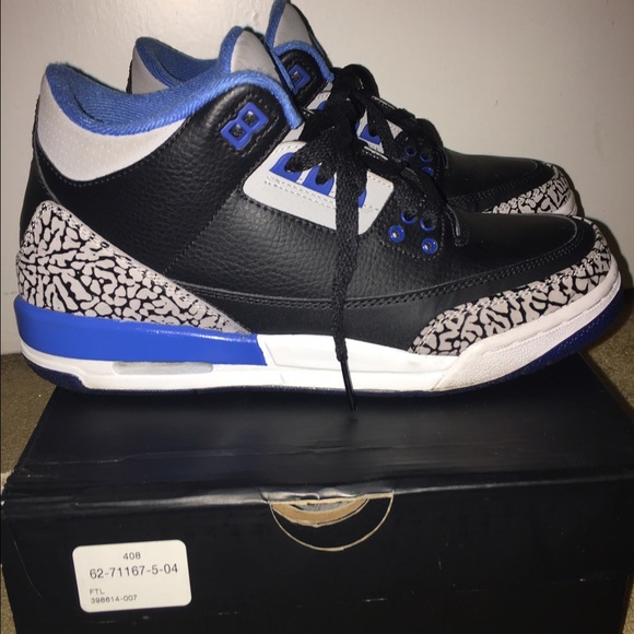 Nike Air Jordan 3 sport blue sz 6.5 - Picture 2 of 4