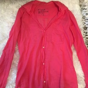 Frank & Eileen button down pink top. Size S