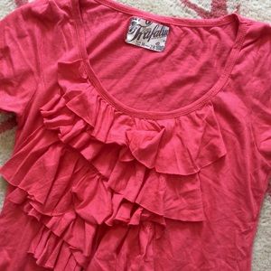 Zara cotton ruffle T