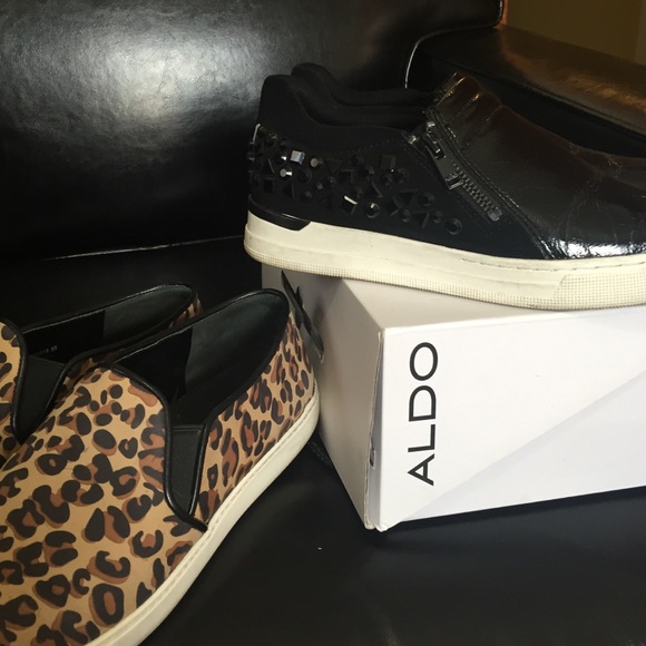 Studded Aldo shoes & Cole Haan leopard shoes