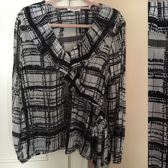Calvin Klein wrap tie shirt