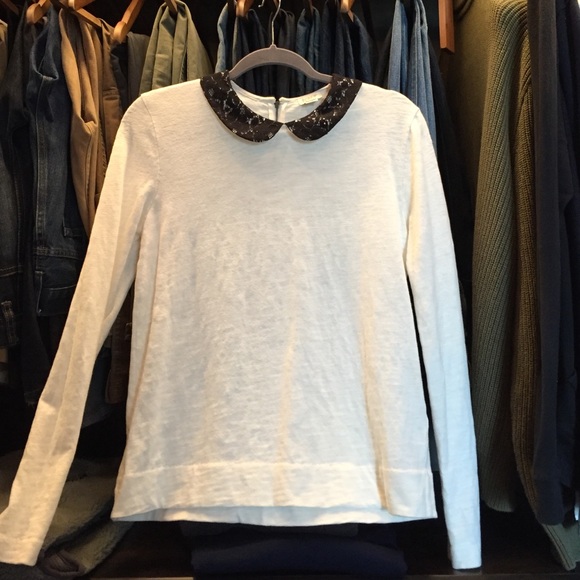 J. Crew Lace Collared Sweatshirt