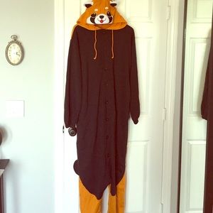 Halloween Fun Adult Red Panda Onesie Size: large