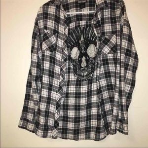 Flannel with skull back