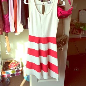 Pink and white stripe dress