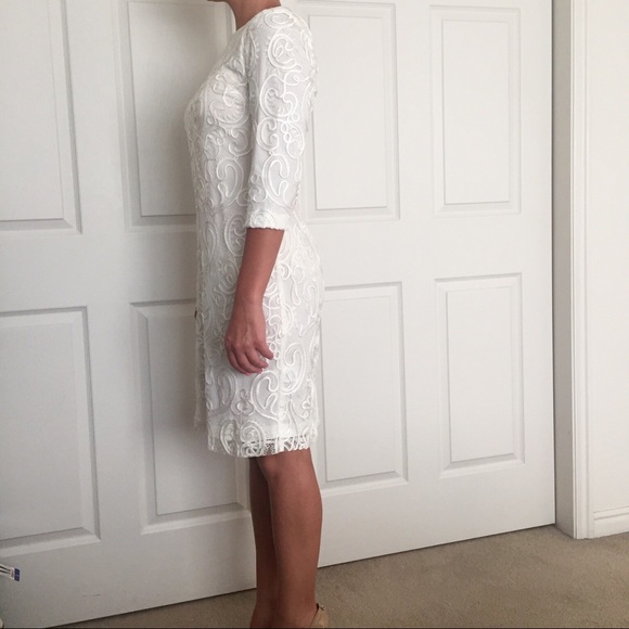 Nordstrom Dresses - Debbie Shuchat Nordstrom Ivory Filigree Sheath sz6 Nordstrom Dresses - Debbie Shuchat Nordstrom Ivory Filigree Sheath sz6