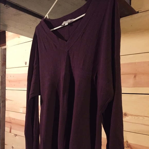 Dark purple LOFT  lightweight v-neck sweater