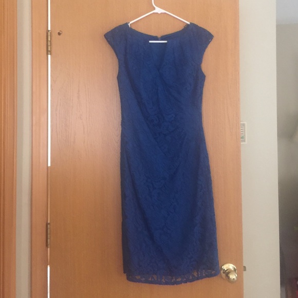 Lace royal blue dress